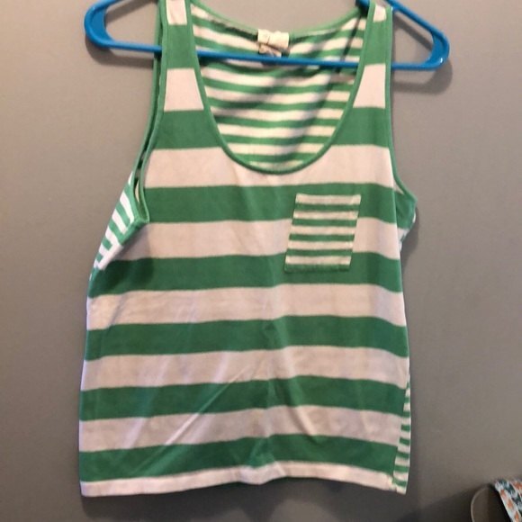 Andrea jovine medium tank top green and white stripped with pocket - Picture 1 of 4